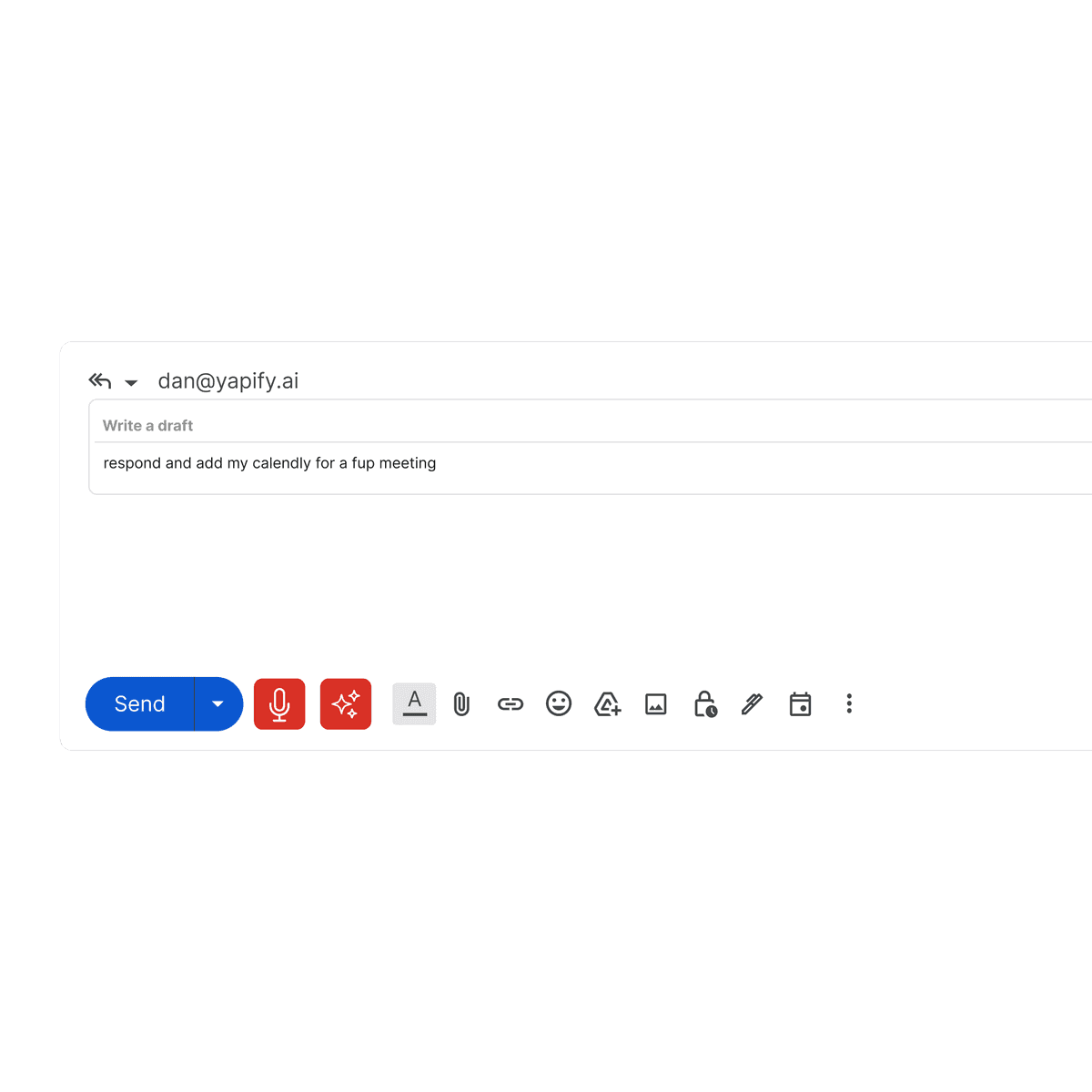Smart Draft typing interface showing text-to-email conversion